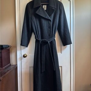 Jones New York Charcoal Double-Breasted Wool Coat